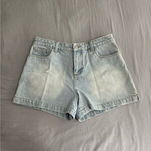 Light wash denim shorts
